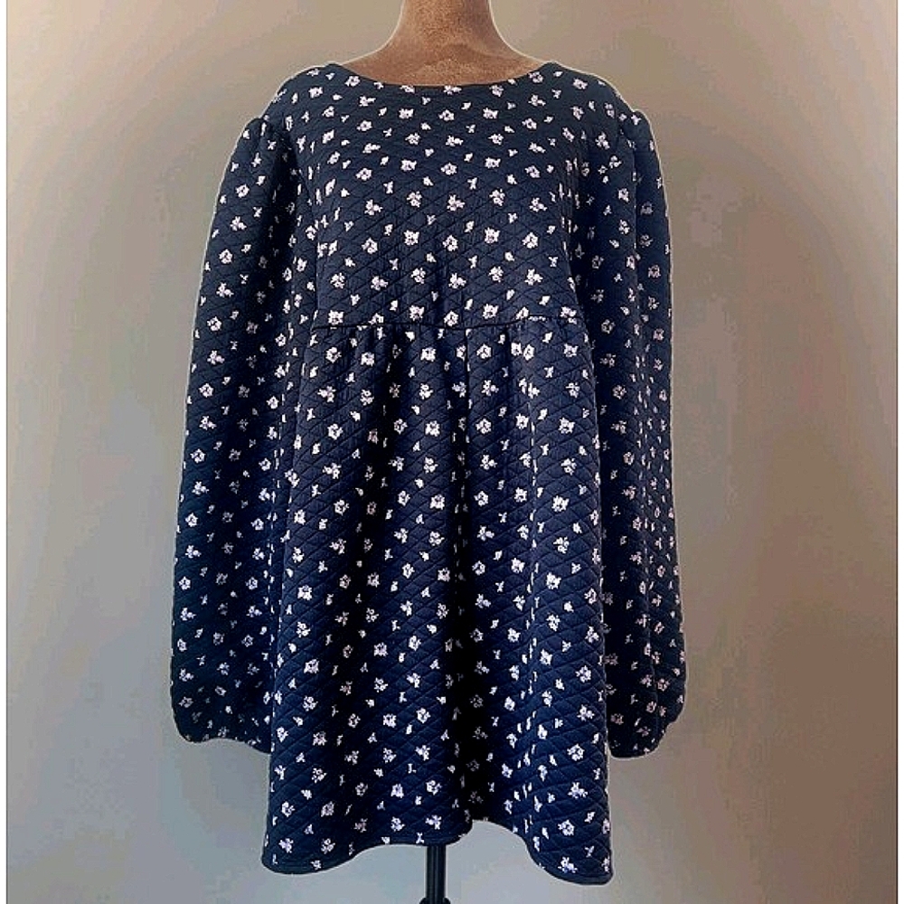 ASOS DESIGN Romper‎ Long Sleeve Size 10 Quilted Black Pink Floral Tie Back